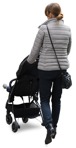 Family with a stroller walking people png (7623) - miniature