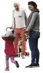 Family with a stroller walking people png (11627) - miniature