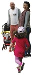 Family with a stroller walking  (12423) - miniature