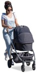 Family with a stroller walking people png (14201) - miniature