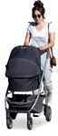 Family with a stroller walking people png (14204) - miniature