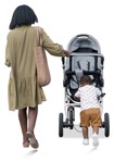Family with a stroller walking human png (15665) - miniature