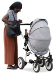 Family with a stroller walking png people (16349) | MrCutout.com - miniature