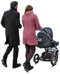 Family with a stroller walking  (618) - miniature