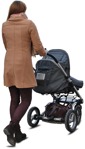 Family with a stroller walking  (620) - miniature
