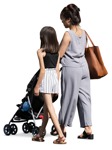 Family with a stroller walking photoshop people (16798) | MrCutout.com - miniature