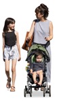 Family with a stroller walking people png (16800) | MrCutout.com - miniature