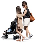 Family with a stroller walking people png (16935) | MrCutout.com - miniature