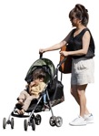 Family with a stroller walking human png (16936) - miniature