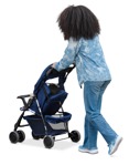 Family with a stroller walking people png (17709) - miniature