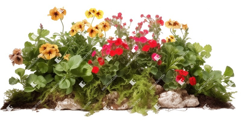 Cutout flower flowerbed png vegetation (19236)