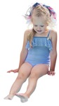 Girl in a swimsuit sitting people cutouts (7695) - miniature