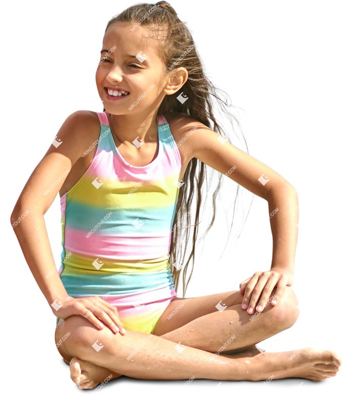 Girl in a swimsuit sitting people png (14056)