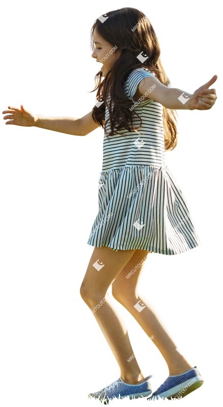Girl playing people cutouts (5022)