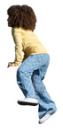 Girl playing people cutouts (20322) - miniature