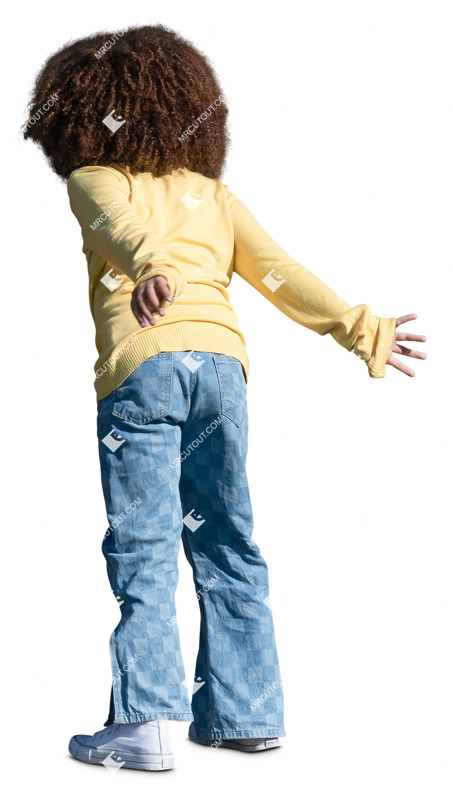 Girl playing people cutouts (20375)