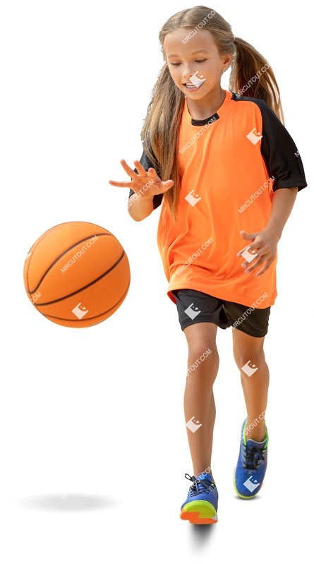 Girl playing basketball people png (8941)