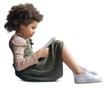 Girl reading a book people png (14403) - miniature