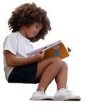 Girl reading a book people png (17435) - miniature
