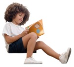 Girl reading a book people png (17434) - miniature