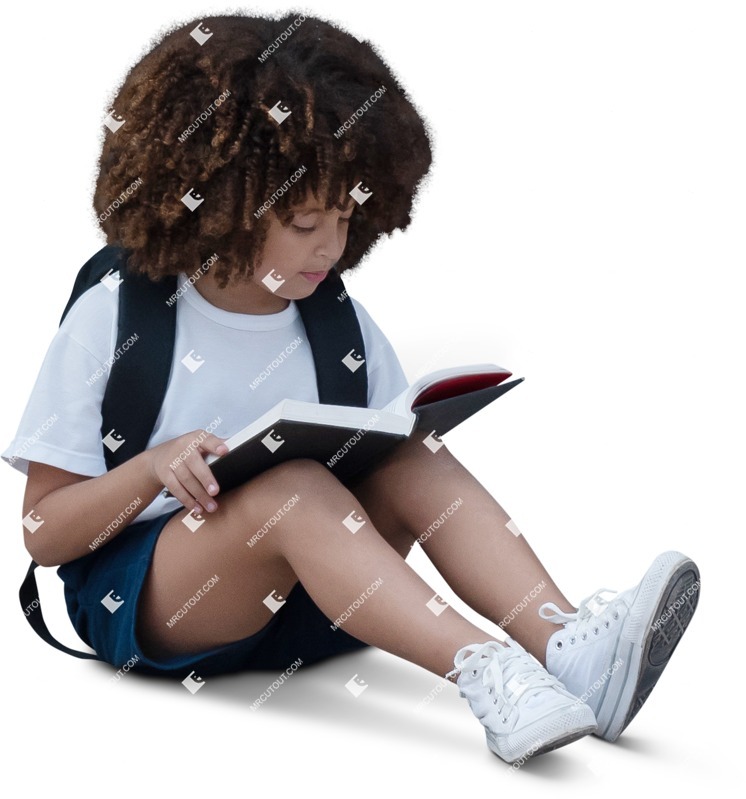 Girl reading a book human png (17602)
