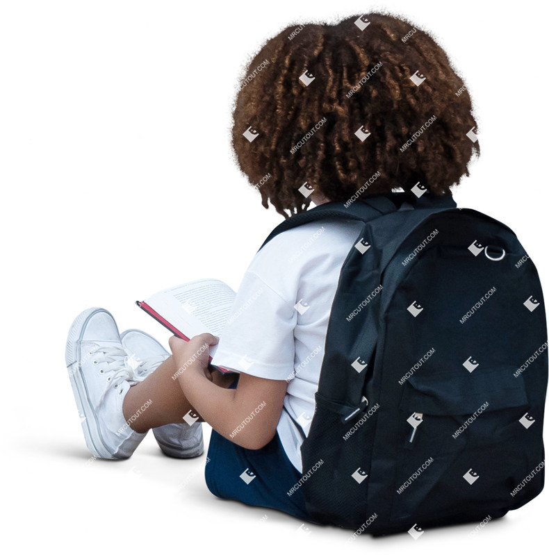 Girl reading a book human png (20135)