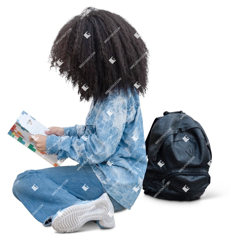 Girl reading a book people png (17785)