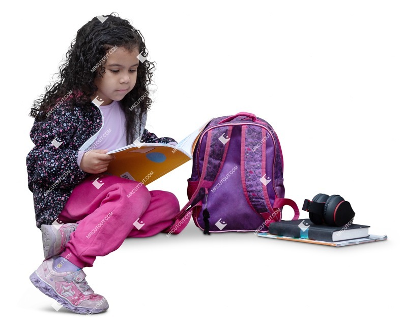 Girl reading a book person png (18355)