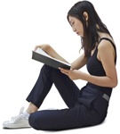 Girl reading a book learning photoshop people (7109) - miniature