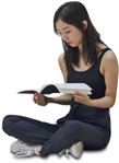 Girl reading a book learning  (7081) - miniature