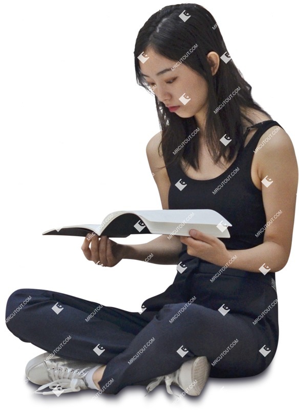 Girl reading a book learning photoshop people (7081)