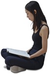 Girl reading a book learning people png (7175) - miniature
