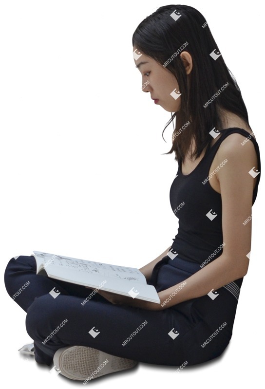 Girl reading a book learning people png (7175)