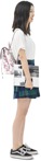 Girl reading a book standing people cutouts (7085) - miniature