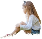 Girl sitting cut out pictures (5016) - miniature