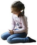 Girl sitting people png (2078) - miniature