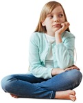 Girl sitting people png (4330) - miniature
