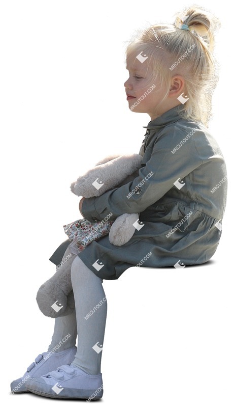 Girl sitting entourage people (9195)