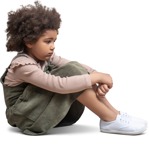 Girl sitting people png (14402) - miniature