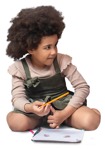 Girl sitting people png (12249) - miniature