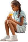 Girl teenager drinking entourage people (7155) - miniature