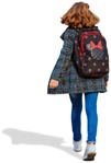 Girl walking people cutouts (5188) - miniature