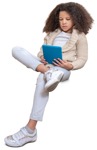 Girl with a smartphone playing people png (12070) - miniature