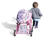 Girl with a stroller playing png people (1252) - miniature