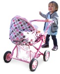 Girl with a stroller standing human png (1338) - miniature