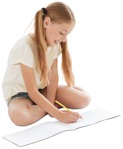 Girl writing  (5355) - miniature