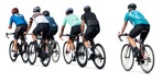 Group of professional cyclists during a race - Human PNG - miniature