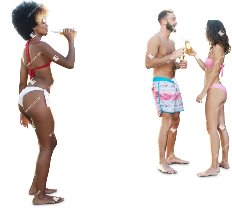 Group drinking people png (6310)
