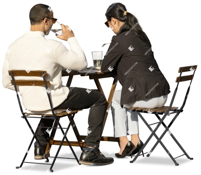 Group eating seated people png (12049)