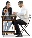 Group eating seated people png (11415) - miniature